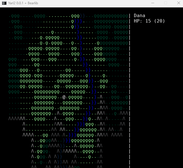 Animated gif of clouds drifting across an ASCII landscape